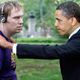 Obama's calm, piercing gaze helps a jogger come to terms with the timetable for withdrawal of troops in Iraq.